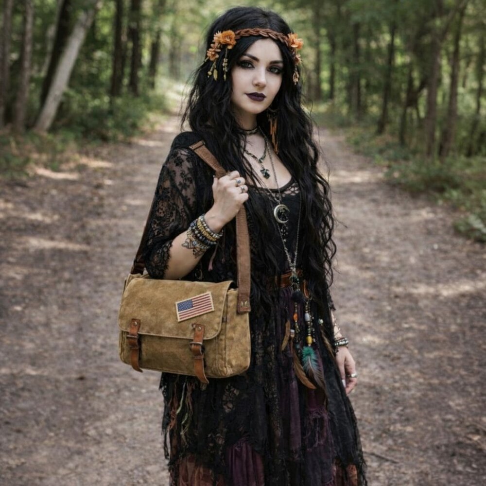 Rothco Desert Drab Heavyweight Canvas Leather Accent Cross Body Messenge… - Picture 2 of 11